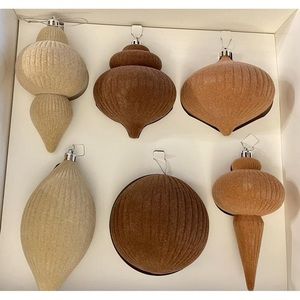 NIB Target Wondershop Flocked Finial Ornament Set 6 PC